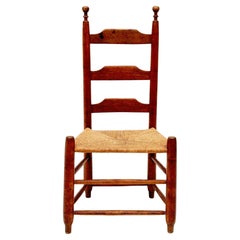 Silla con Respaldo de Escalera de Pensilvania de Tres Tablillas de principios del siglo XIX