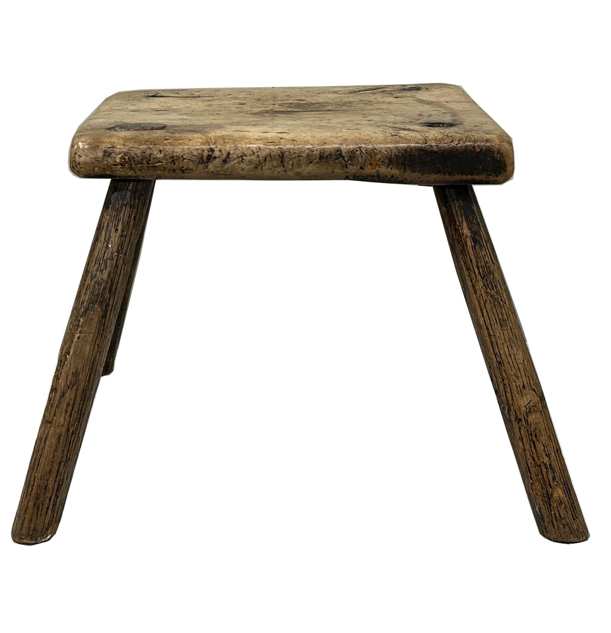 English Early 18c Ash Stool For Sale