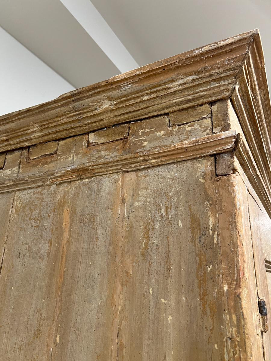 Early 18c Tuscan Armoire with Original Paint In Fair Condition In New Orleans, LA