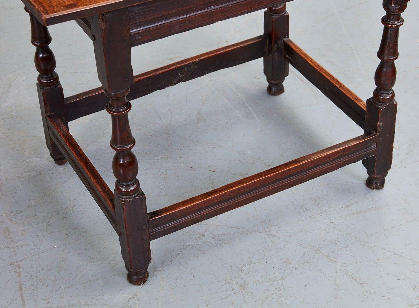 Early 18th c. Box Stretcher Center Table For Sale 4