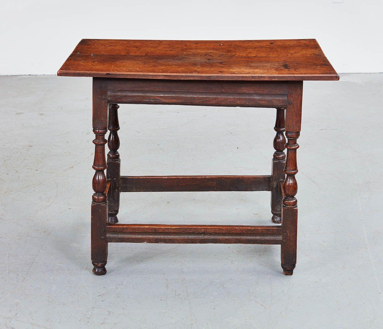 Oak Early 18th c. Box Stretcher Center Table For Sale