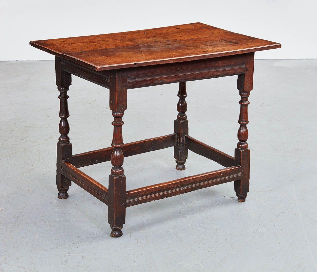 Early 18th c. Box Stretcher Center Table For Sale 1