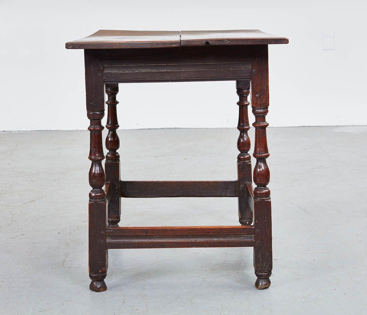 Early 18th c. Box Stretcher Center Table For Sale 2