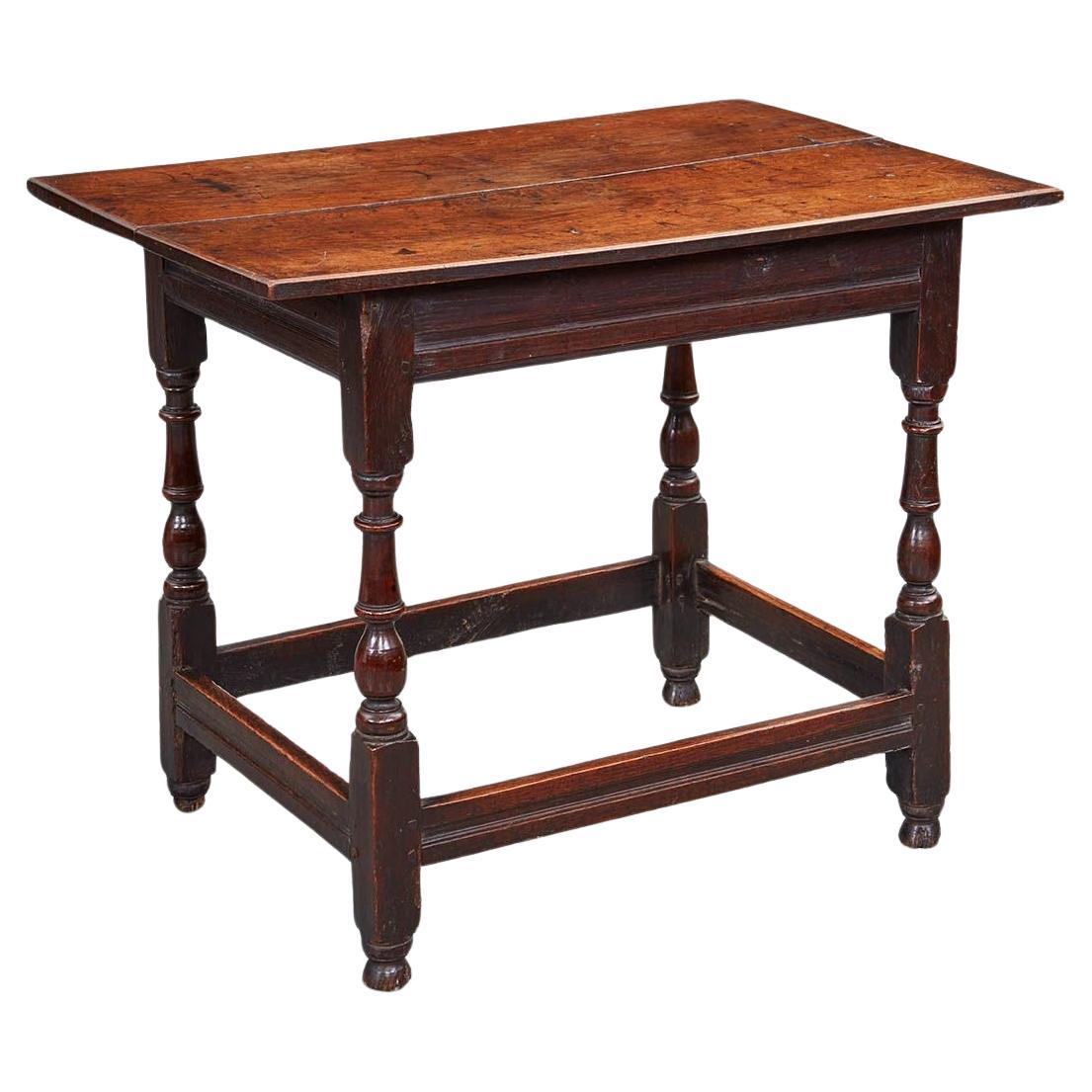 Early 18th c. Box Stretcher Center Table For Sale