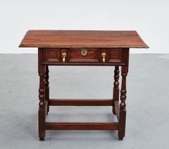 Early 18th c. English Oak Single Drawer Table