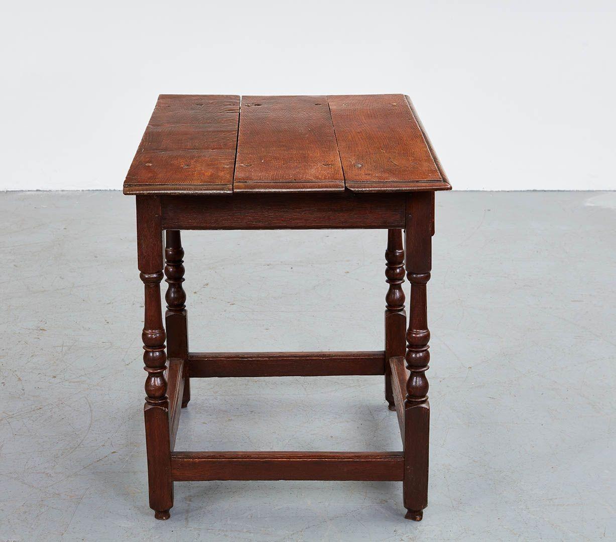 Woodwork Early 18th c. English Oak Single Drawer Table For Sale