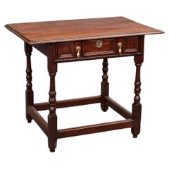 Early 18th c. English Oak Single Drawer Table