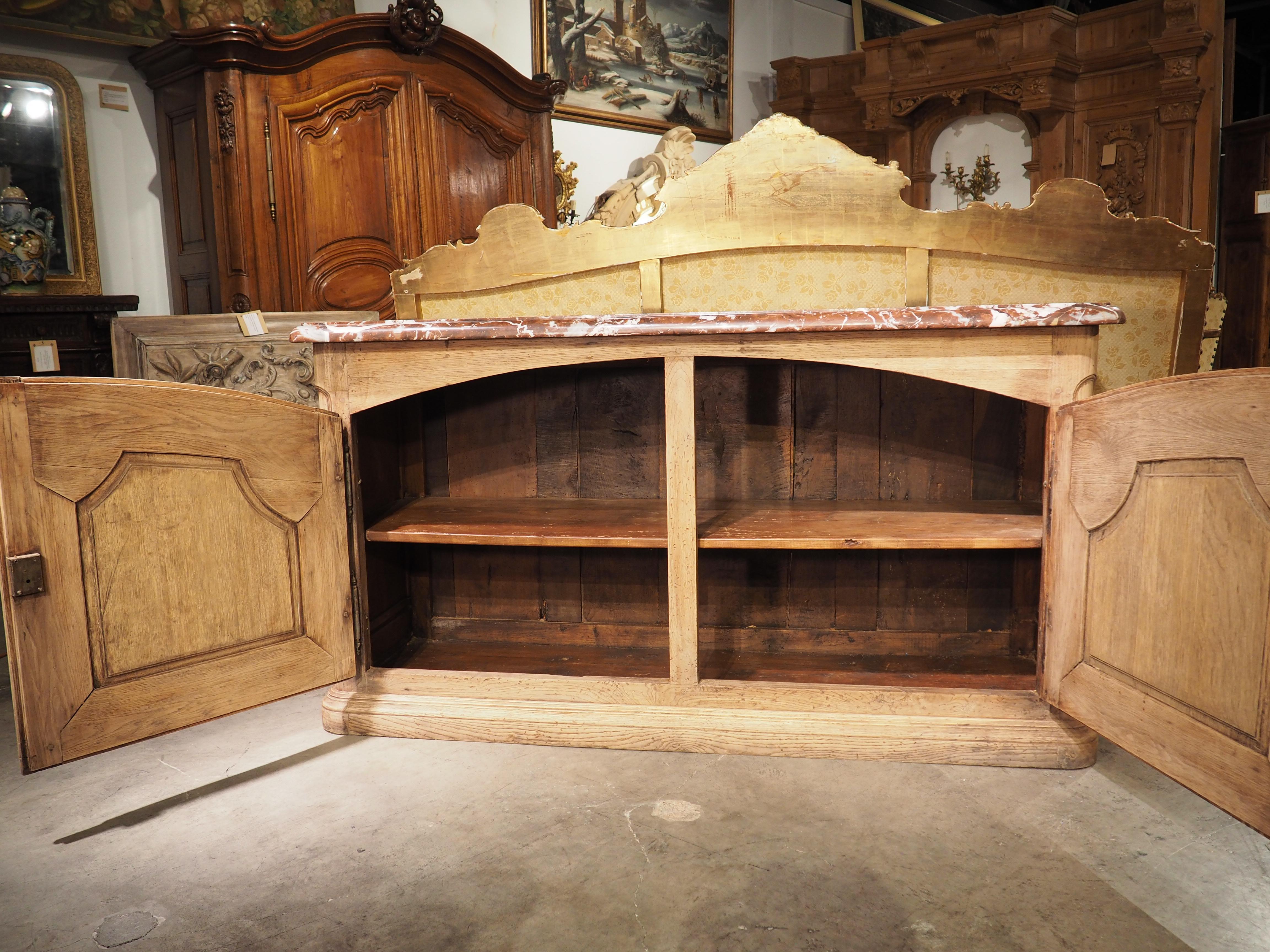 Early 18th C. French Oak Buffet De Chasse with Rouge De Languedoc Marble Top 9