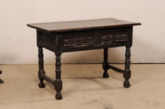 Italian Carved-Walnut Occasional Table W/Drawers, All Sides Carved, Early 18th C