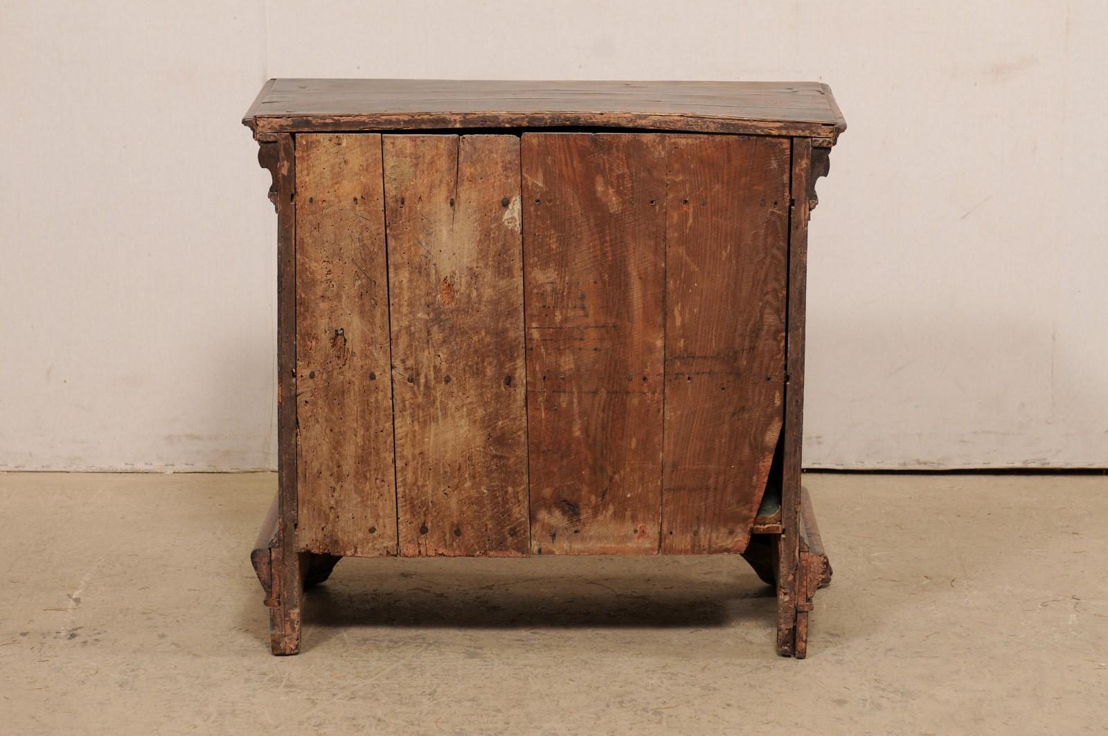 Early 18th C. Italian Two-Door Walnut Cabinet Presented on Paw Feet For Sale 8
