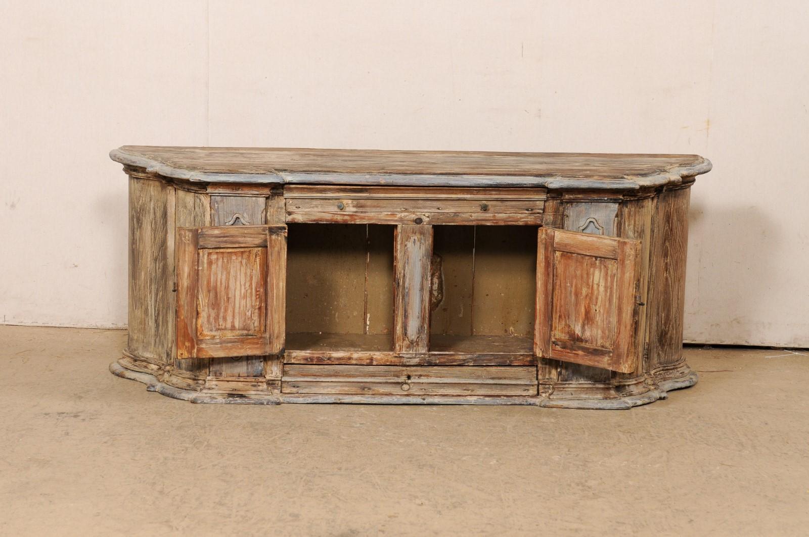 Early 18th C. Italian Wooden Window Bench w/Storage For Sale 7