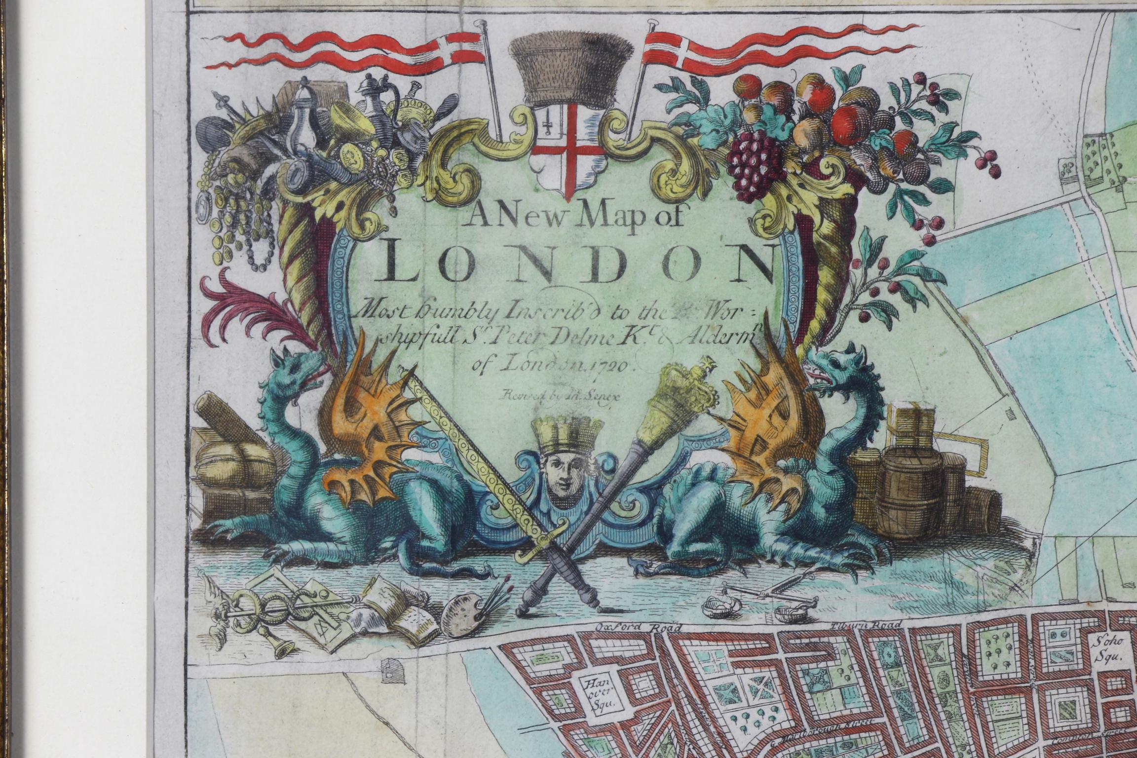 English Early 18th Century Map of London