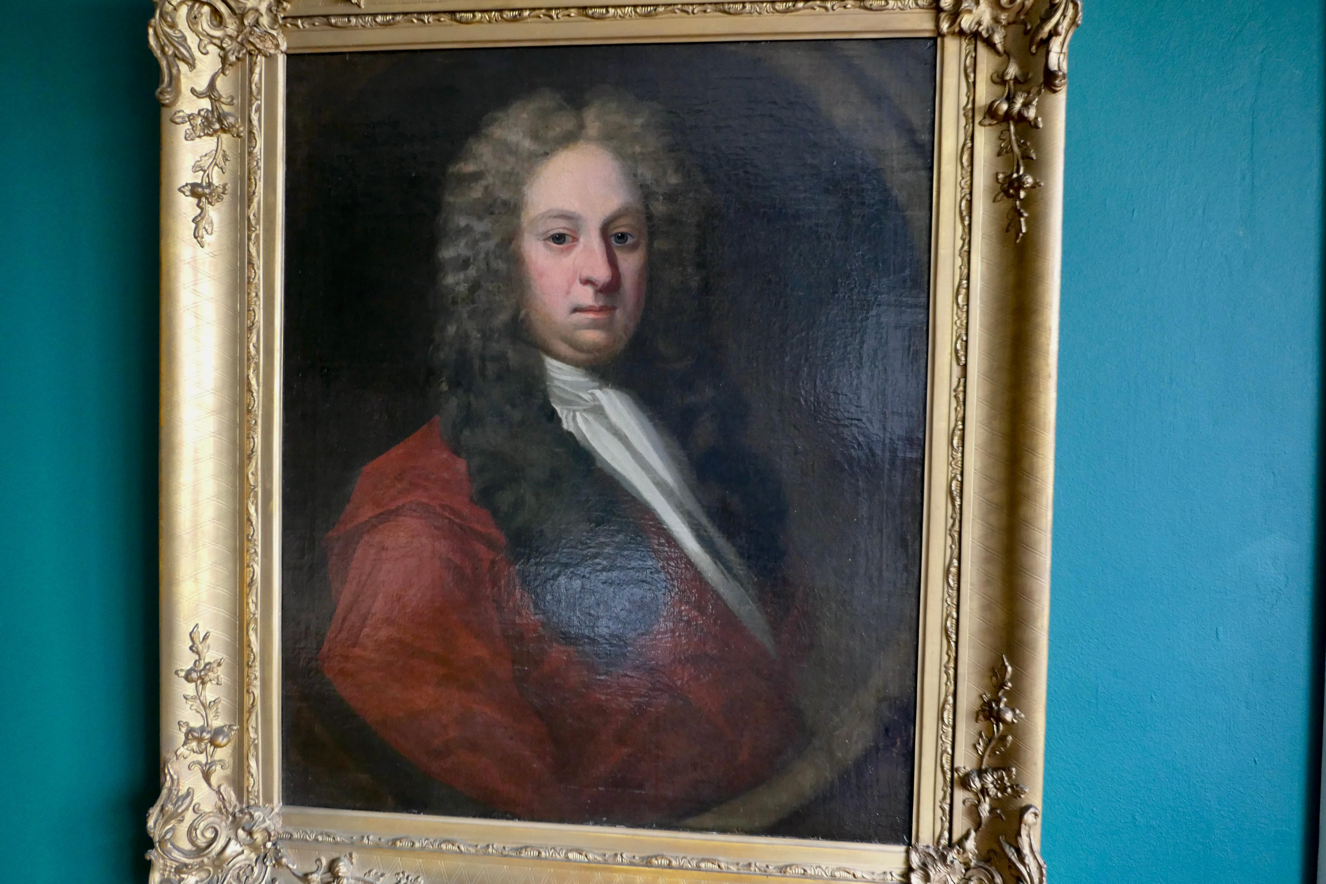 Porträt eines Gentleman aus dem frühen 18. Jahrhundert, William Woodhouse aus Rearsby Hall   im Zustand „Gut“ im Angebot in Chillerton, Isle of Wight