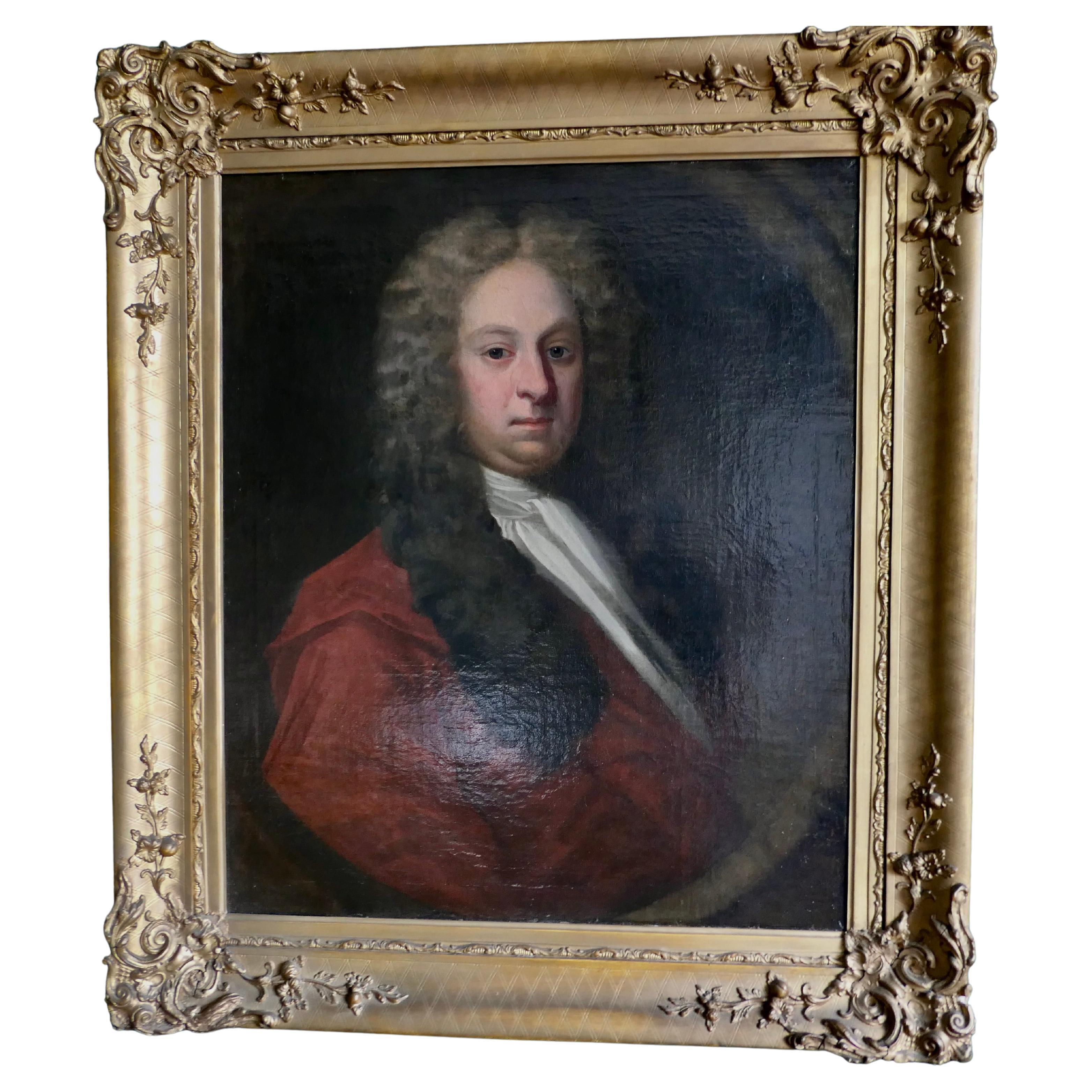 Early 18th Century Portrait of a Gentleman, William Woodhouse of Rearsby Hall For Sale