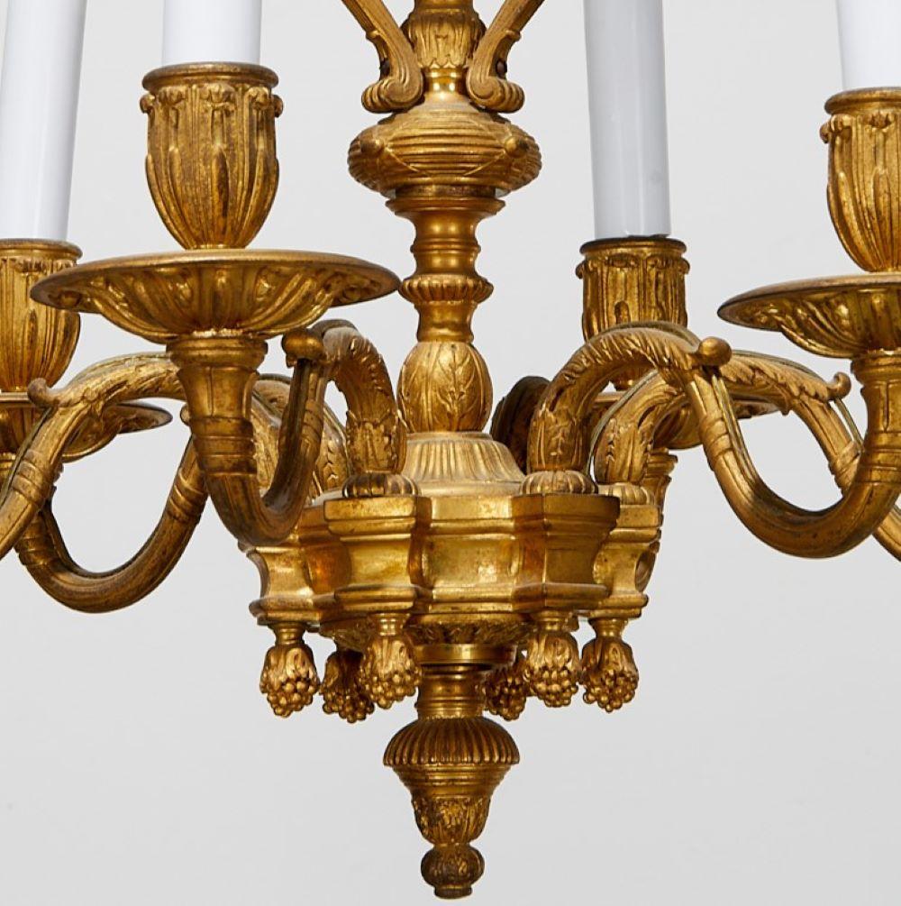 Hand-Crafted Early 18th C. Régence Ormolu Chandelier, Keck Collection, Sotheby's 5 Dec 1991 For Sale