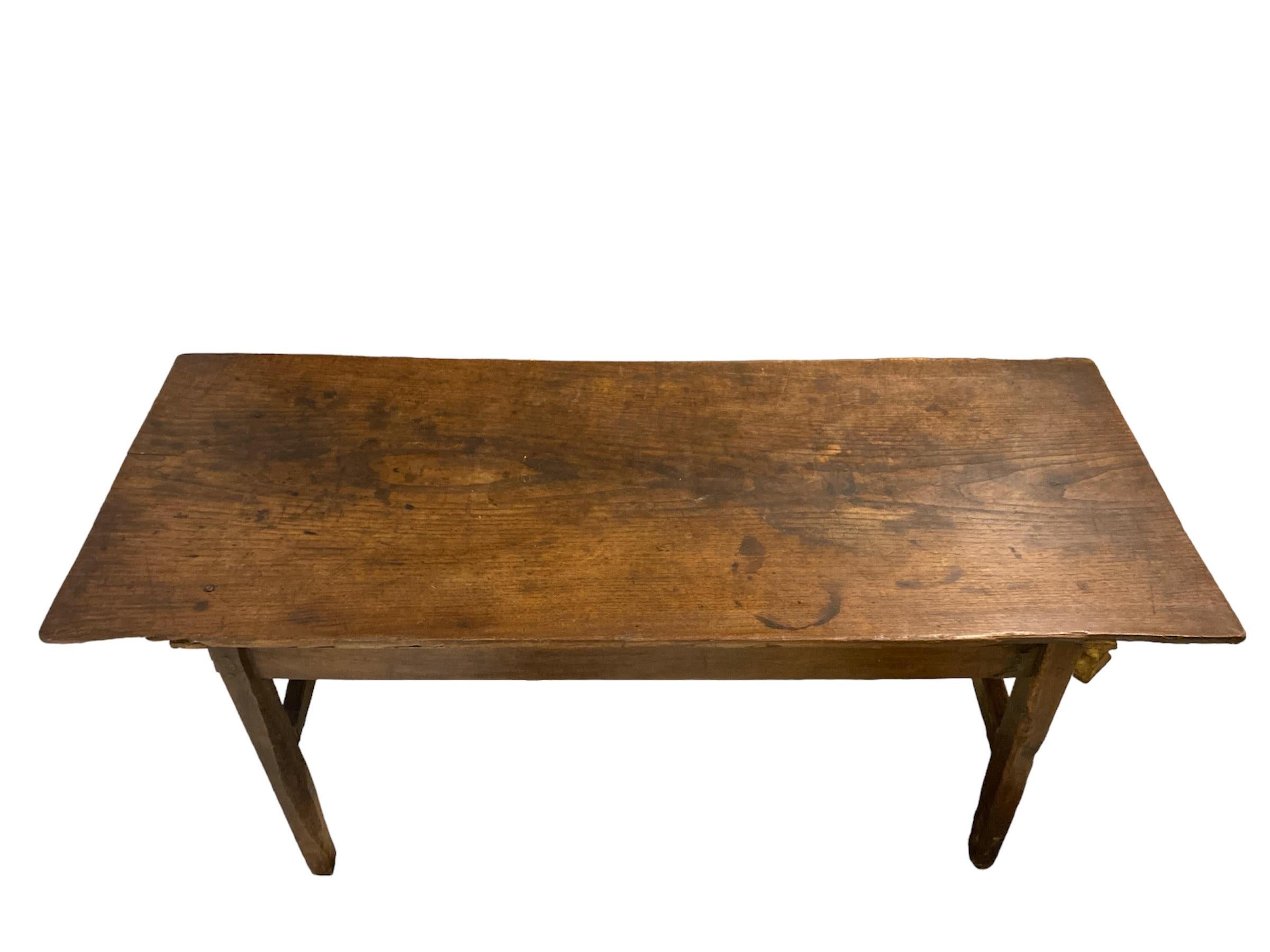 Early 18th Century 3 Drawer Iron Handle Desk& Console 4
