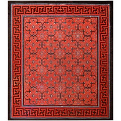 Early 18th Century Antique Chinese Geometric Rug. Size: 12 ft x 14 ft