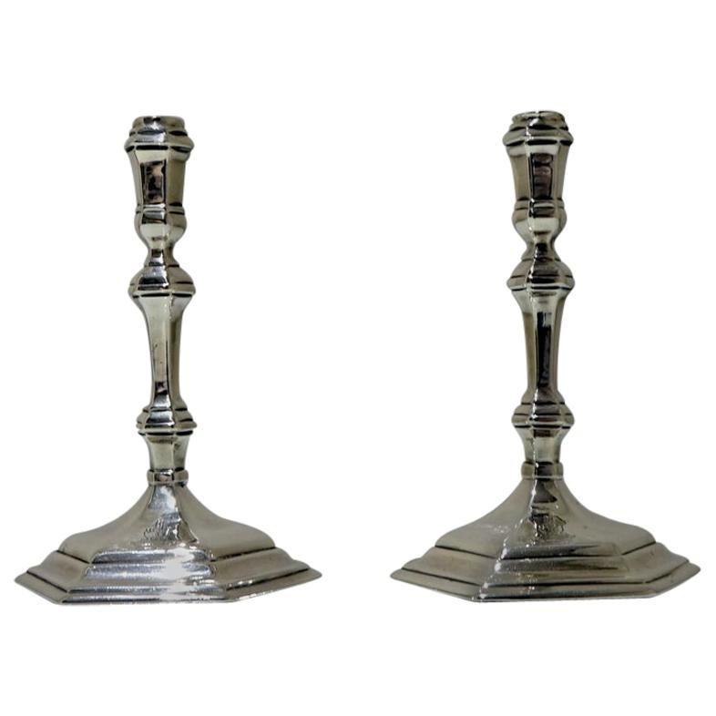 Early 18th Century George I Britannia Silver Pair Tapersticks London, 1716 For Sale