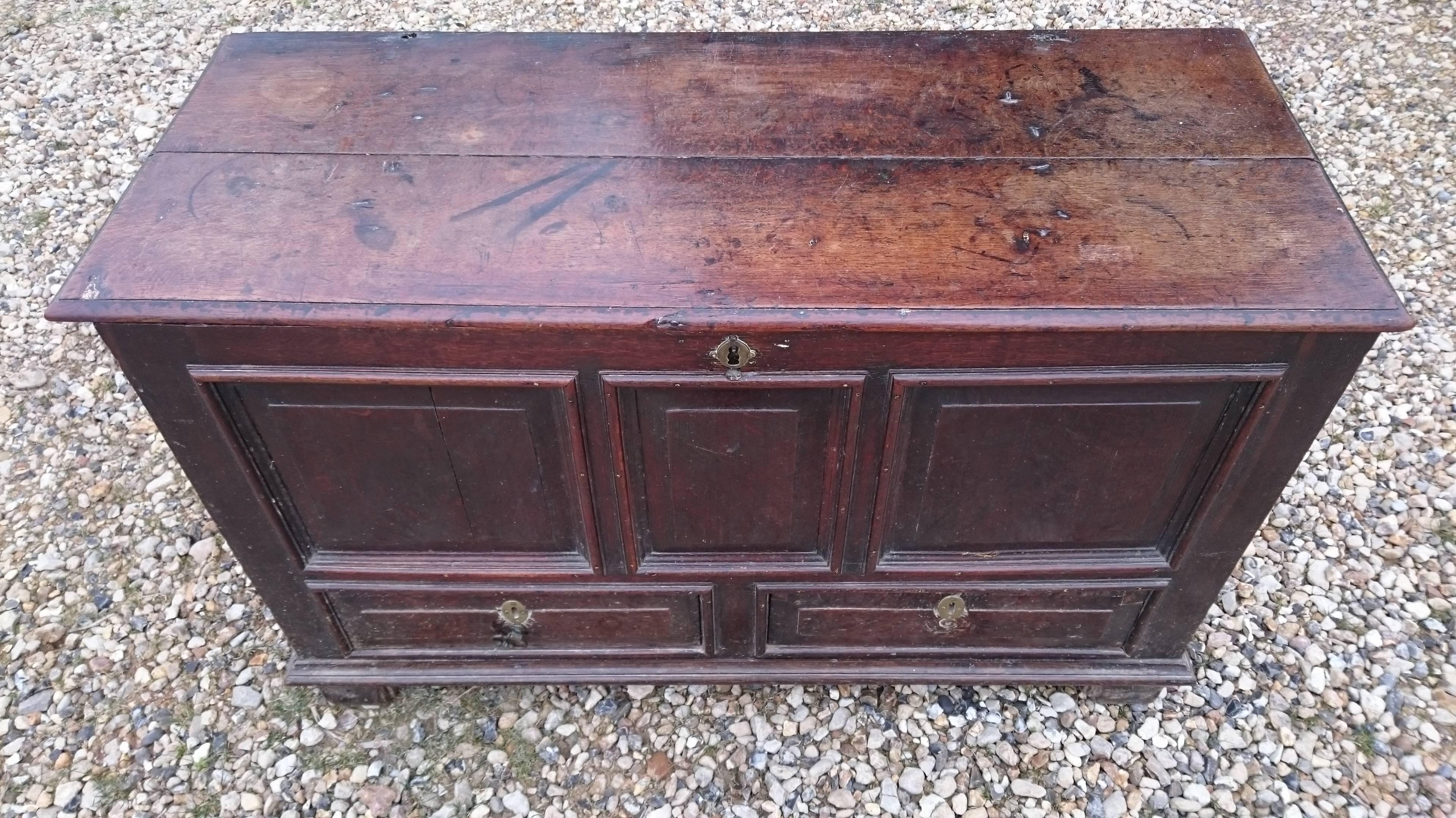 Early 18th Century Antique Mule Chest In Good Condition For Sale In Gloucestershire, GB