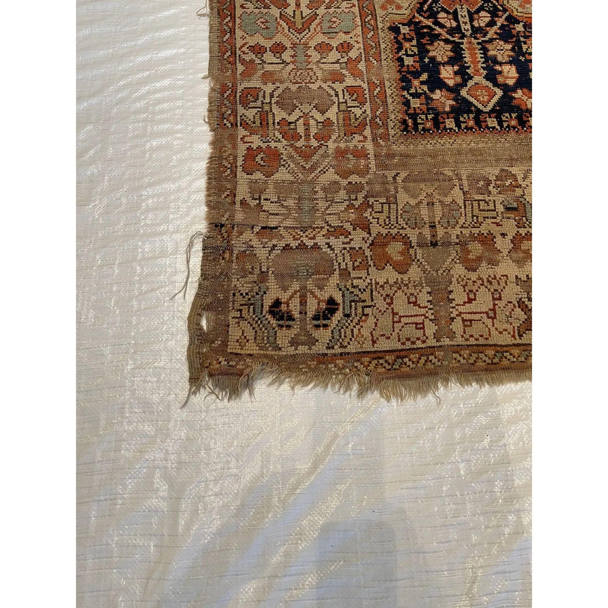 Early-18th Century Antique Prayer Turkish Rug 4'6'' X 3'3'', From 1800s, wool on wool foundation super vintage and unique.