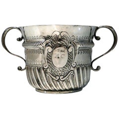 Early 18th Century Antique Queen Anne Britannia Silver Porringer Lon 1706 J Cory
