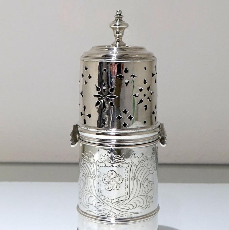 Early 18th Century Antique William III Britannia Silver Sugar Caster London 1701 1