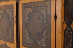 Early 18th Century Austrian Painted Pine Armoire with Geometric Pattern
