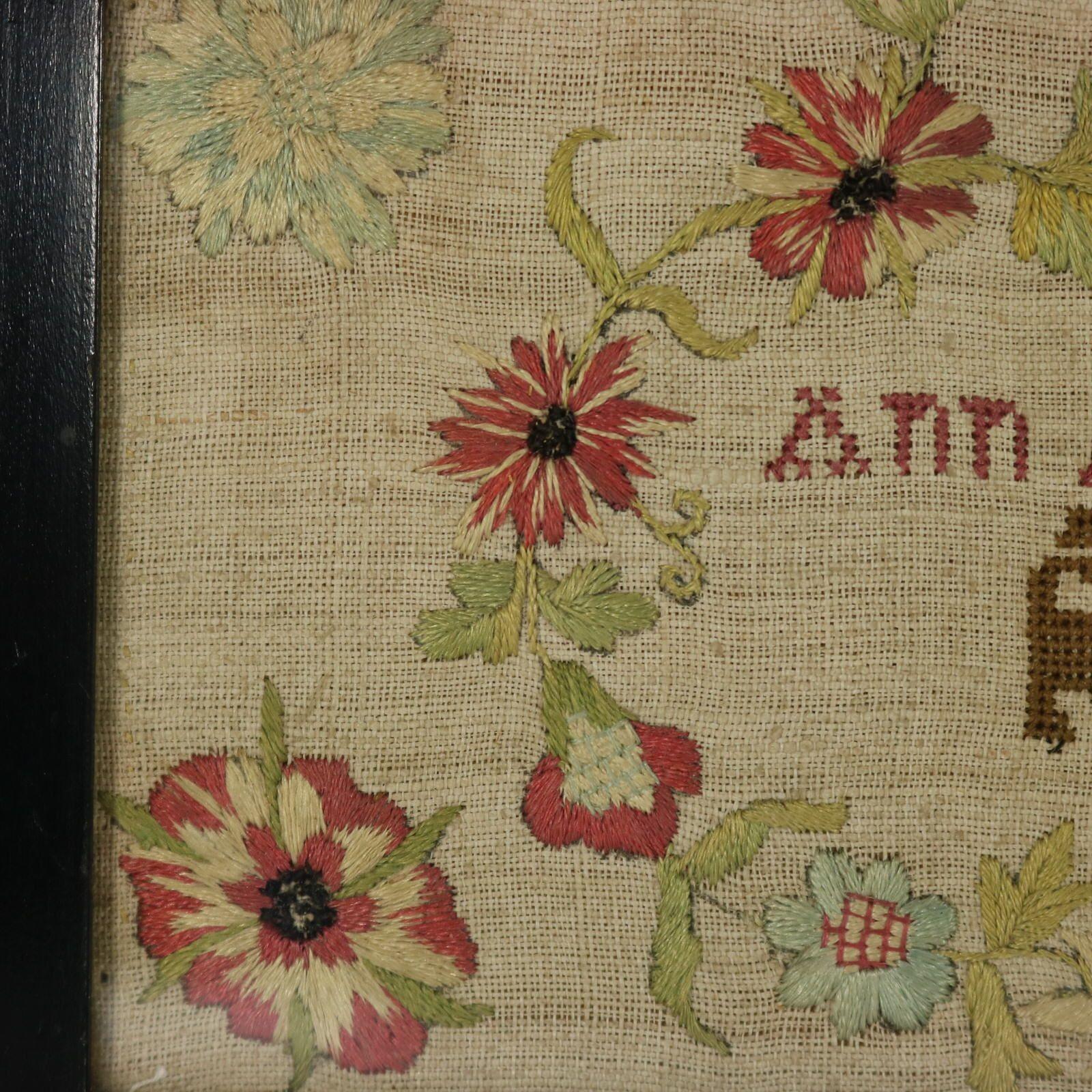 Early 18th Century Band Sampler, 1713, by Ann Arner For Sale 7