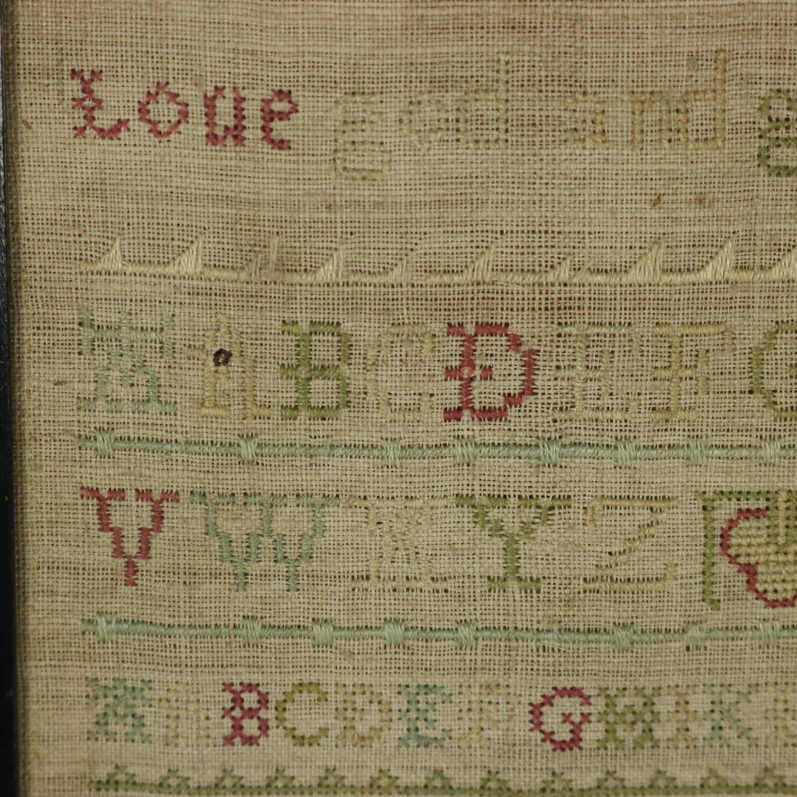 Early 18th Century Band Sampler, 1713, by Ann Arner In Good Condition For Sale In Chelmsford, Essex