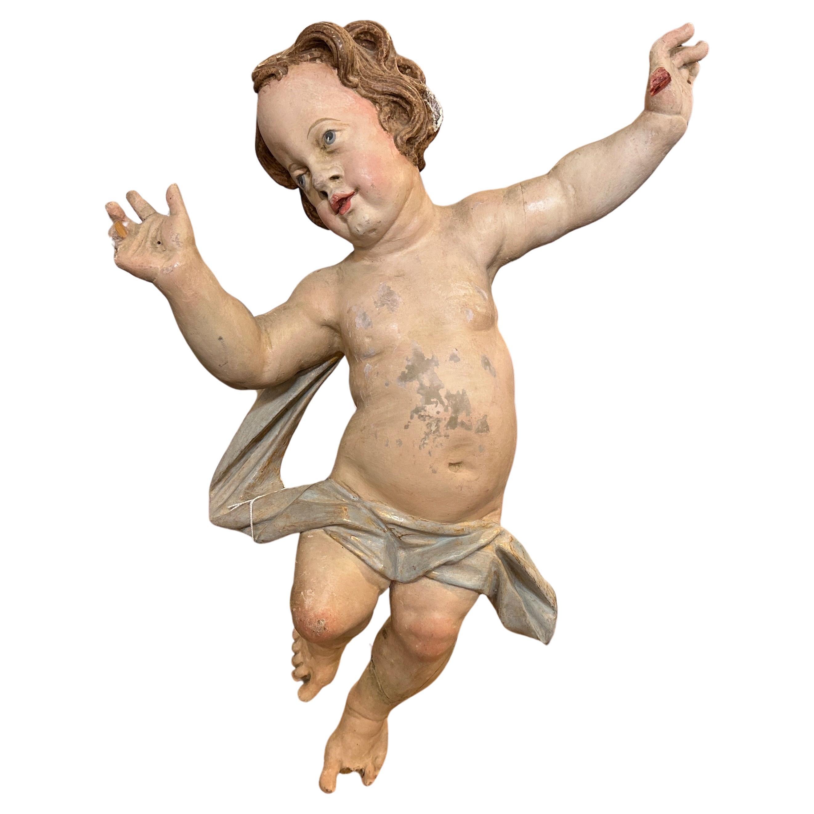 Early 18th Century Baroque Italian Sculpture of an Angel For Sale