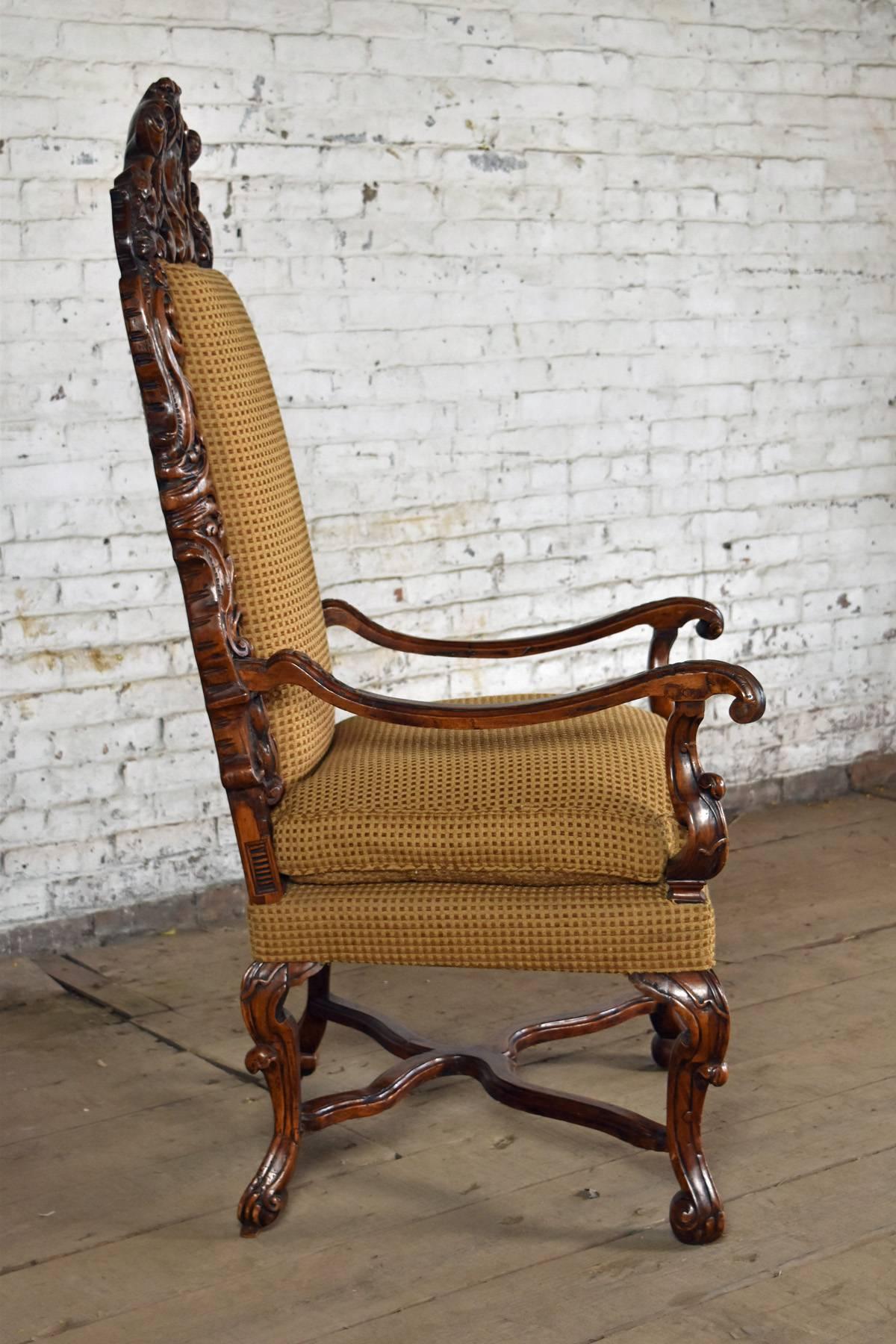 Carved Early 18th Century Regence Northern French / Flemish Oversized Armchair For Sale