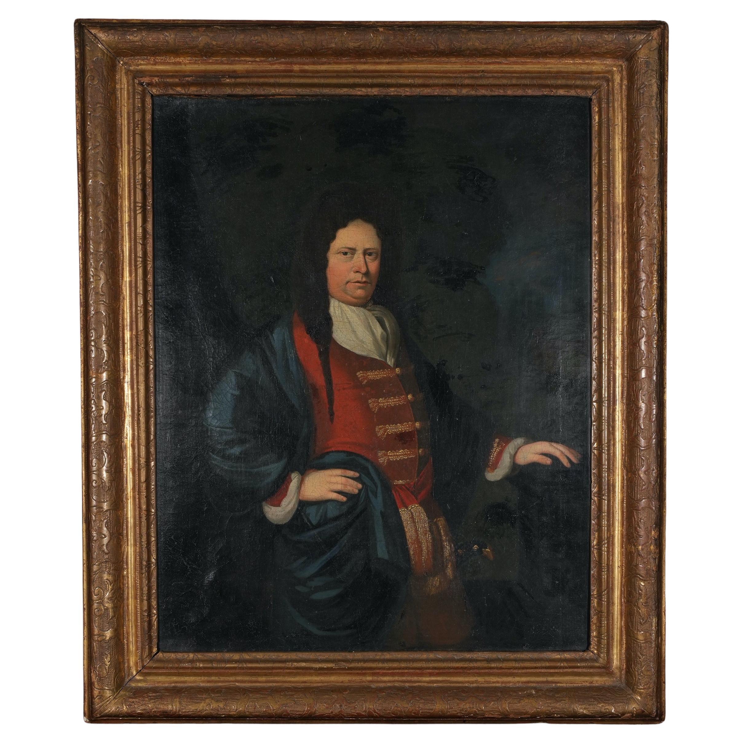 Early 18th-Century Baroque Portrait of a Nobleman For Sale