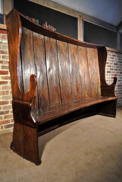 Early 18th Century Barrel Back Elm Settle