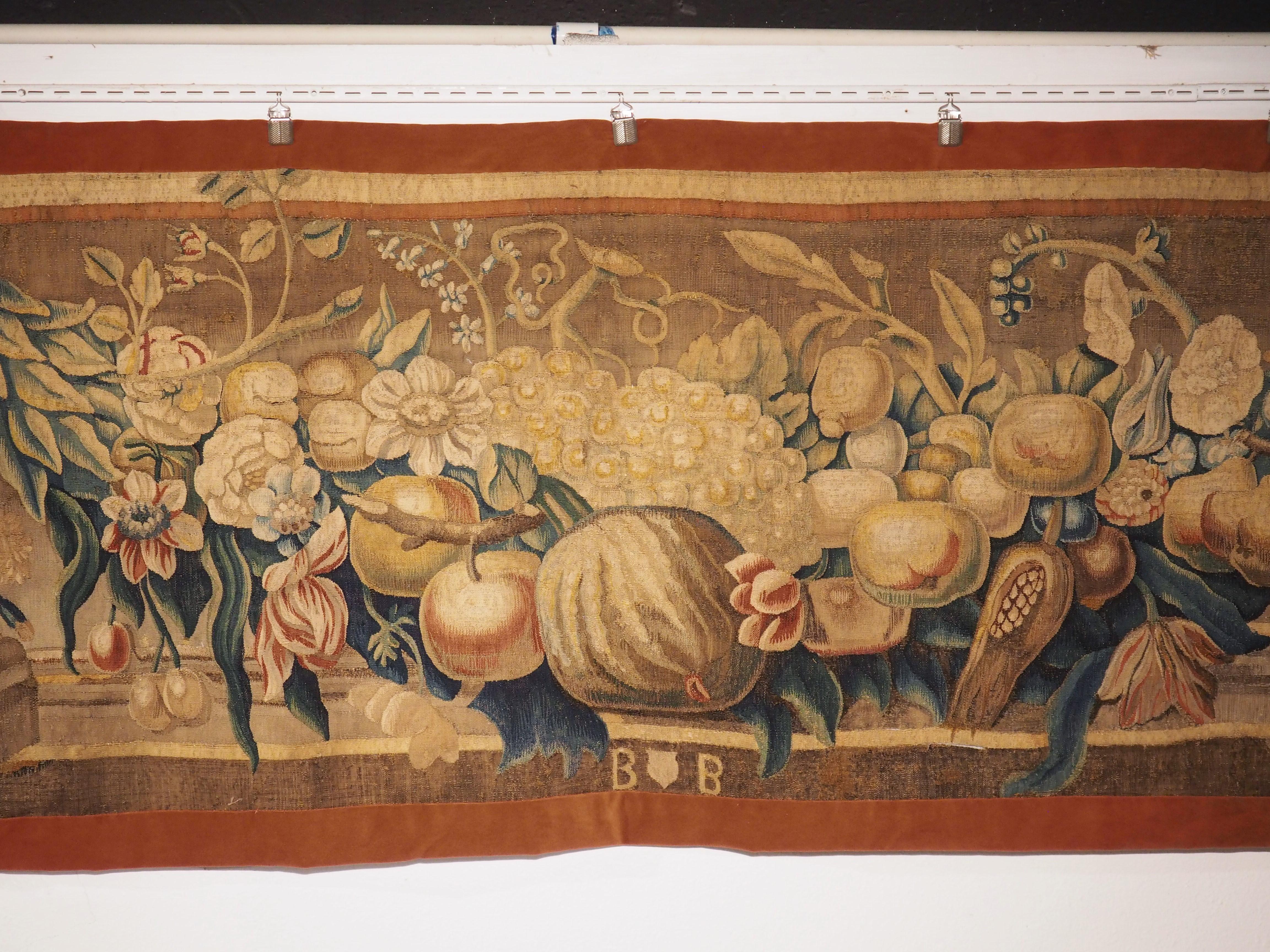 Early 18th Century Brabant Brussels Tapestry Fragment with Swag and Rams Heads For Sale 5