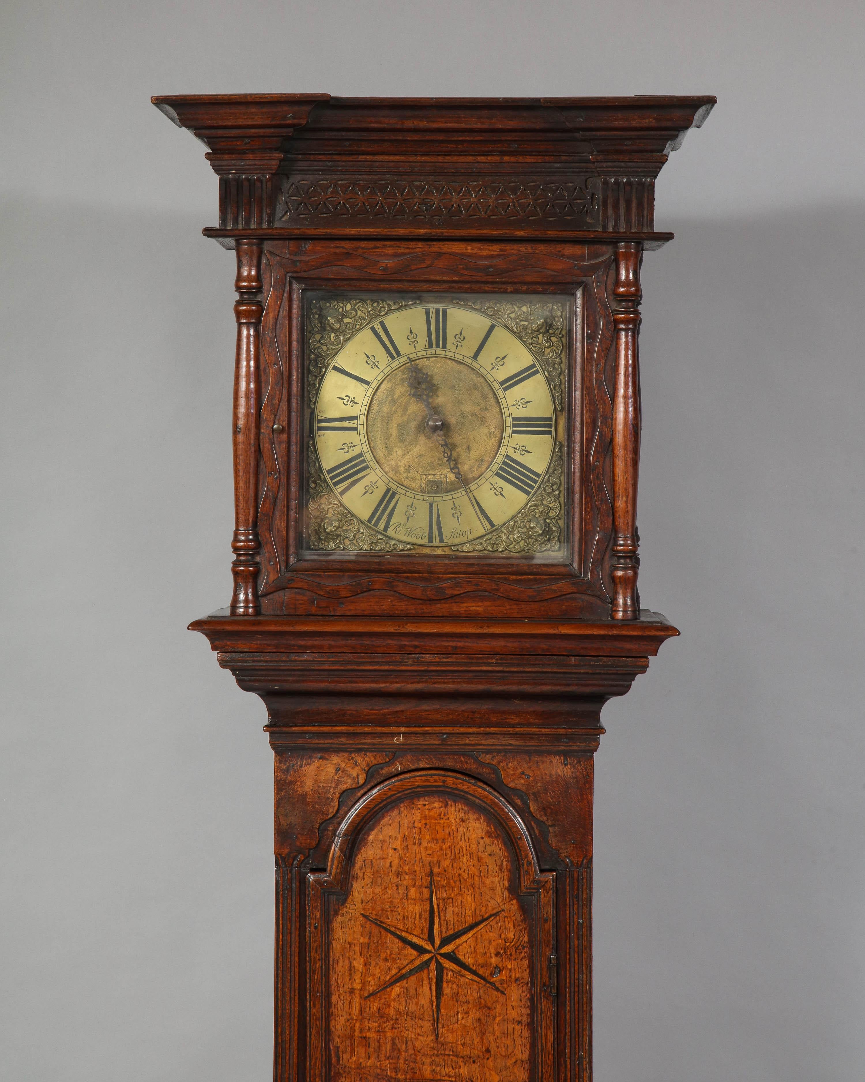 George II Early 18th Century Brass Dial Clock