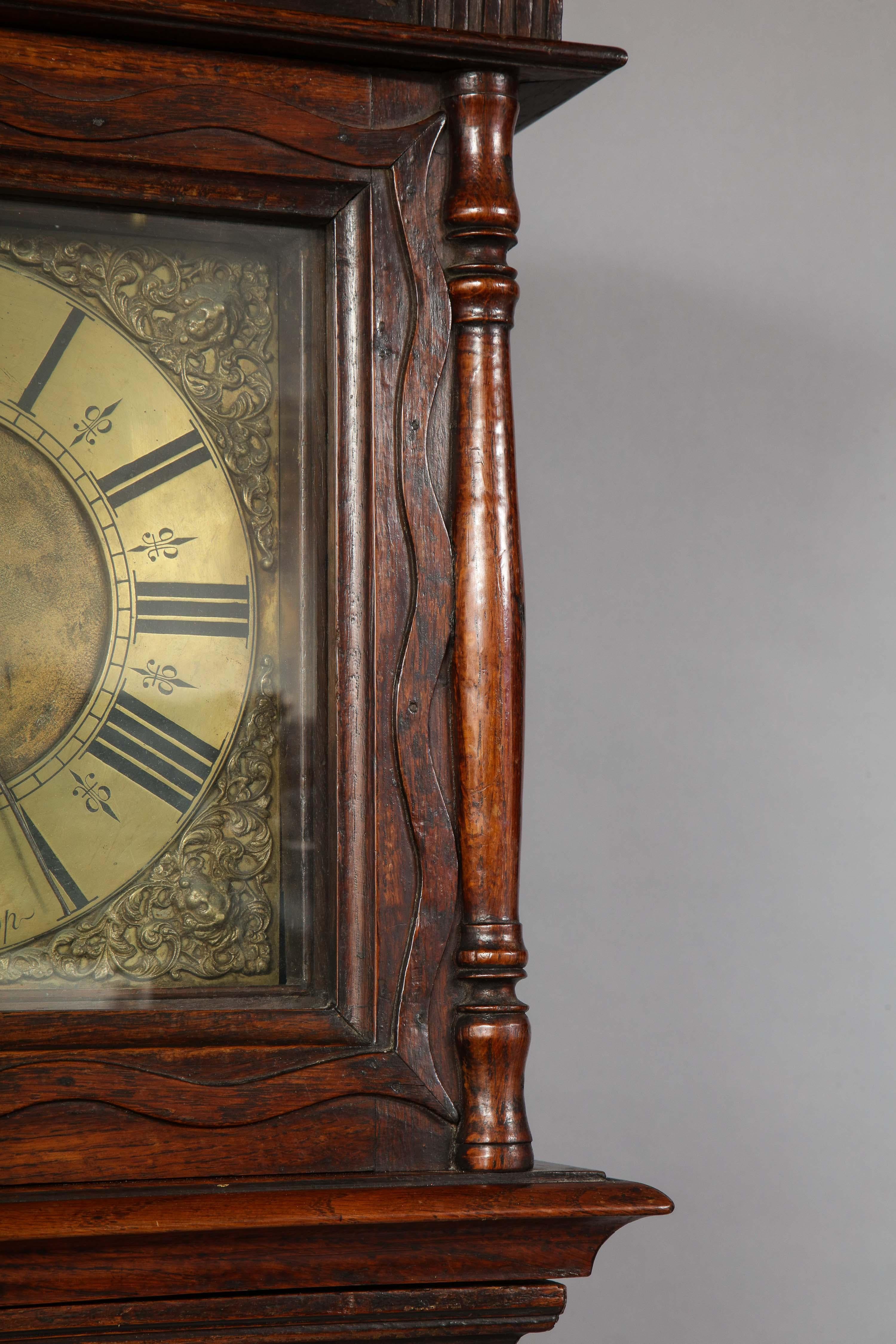 Mid-18th Century Early 18th Century Brass Dial Clock