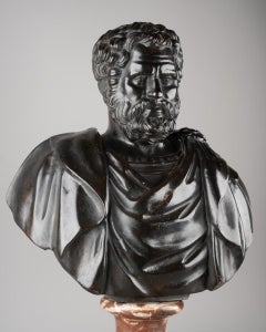 Early 18th Century Bronze Bust of a Roman Emperor or General
