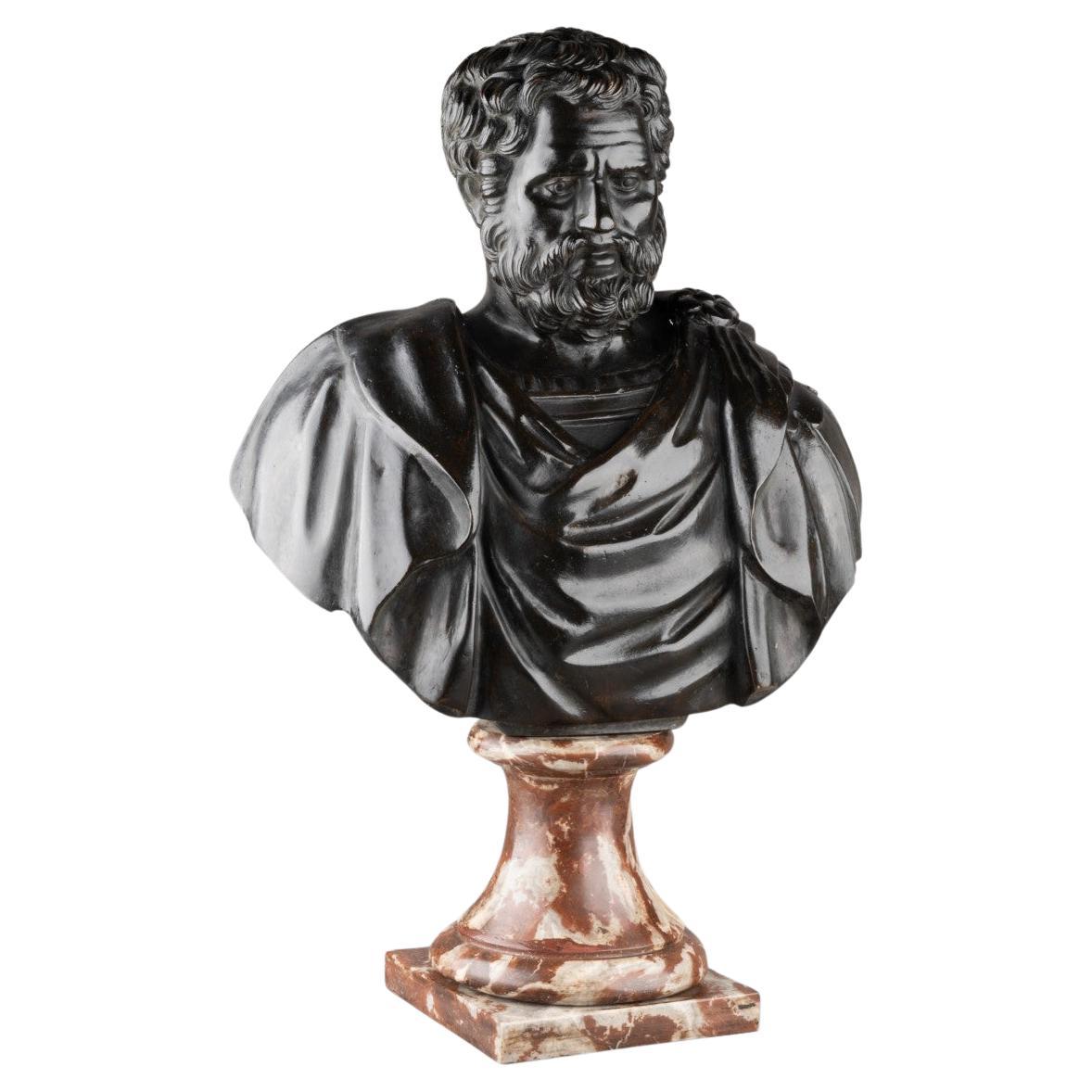 Early 18th Century Bronze Bust of a Roman Emperor or General