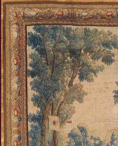 Early 18th Century Brussel Tapestry, Finely Woven, Red, Blue, Green, Silk & Wool