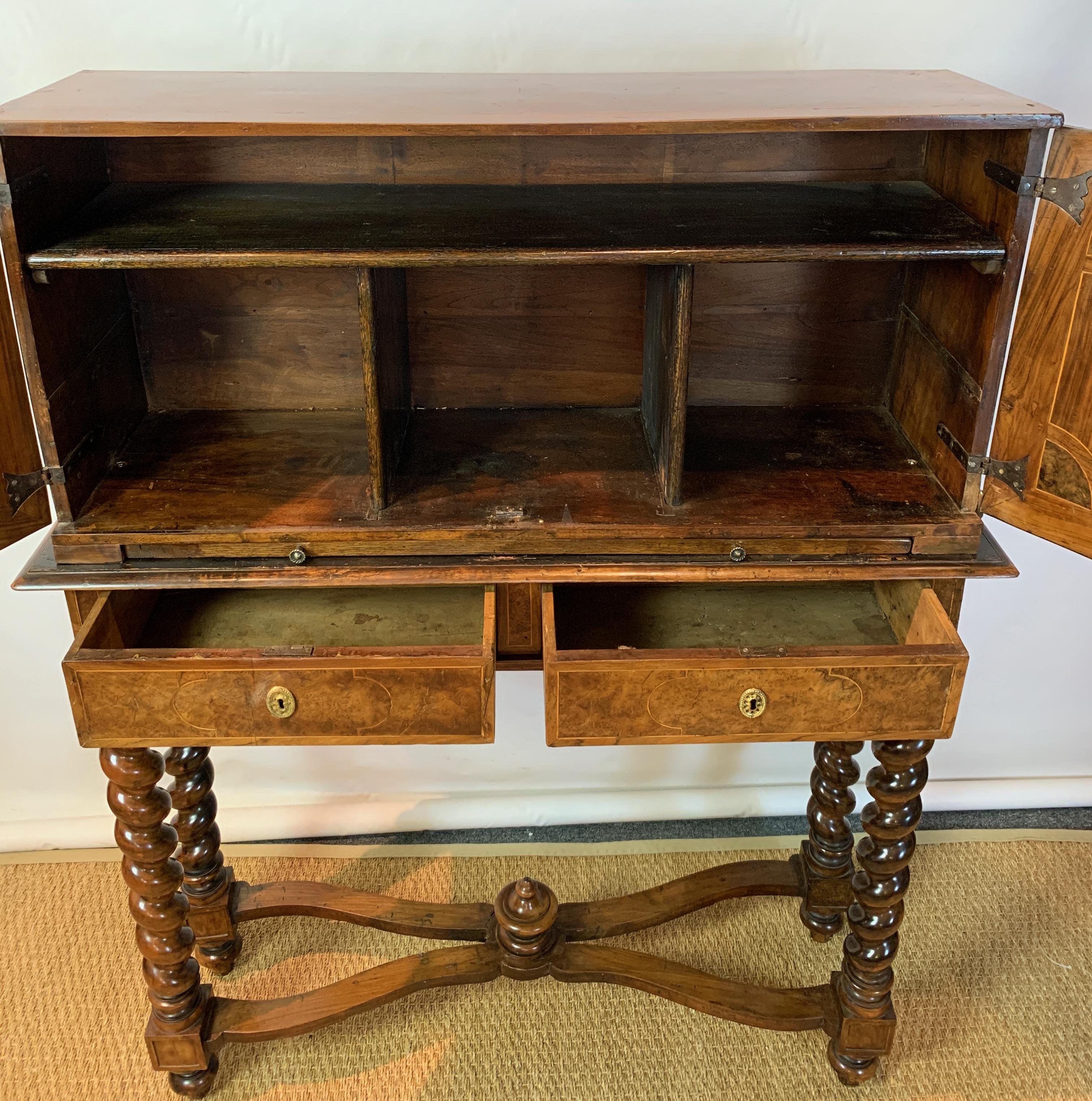 Early 18th Century Burl Walnut Cabinet on Stand 9
