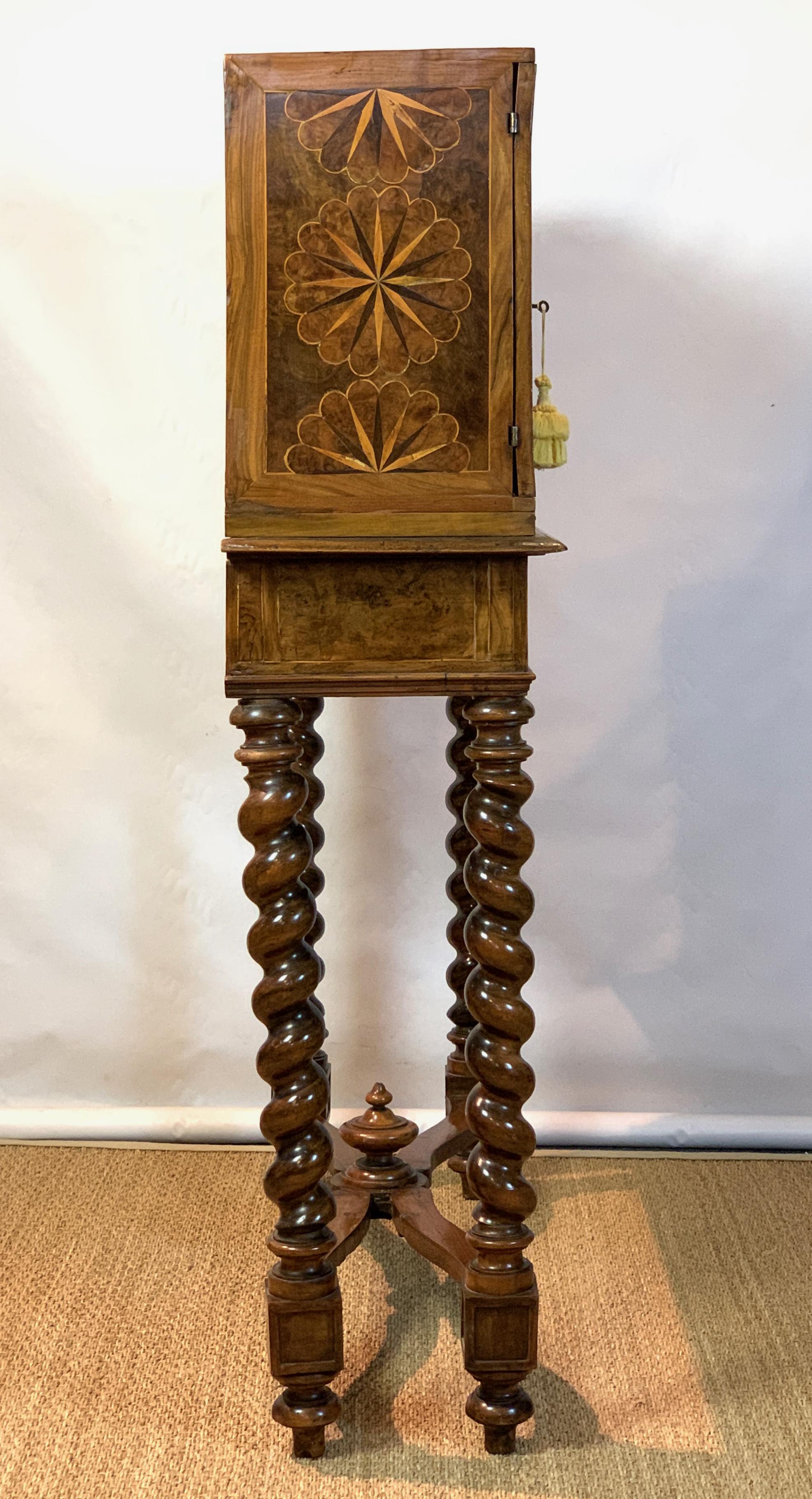 Early 18th Century Burl Walnut Cabinet on Stand 1