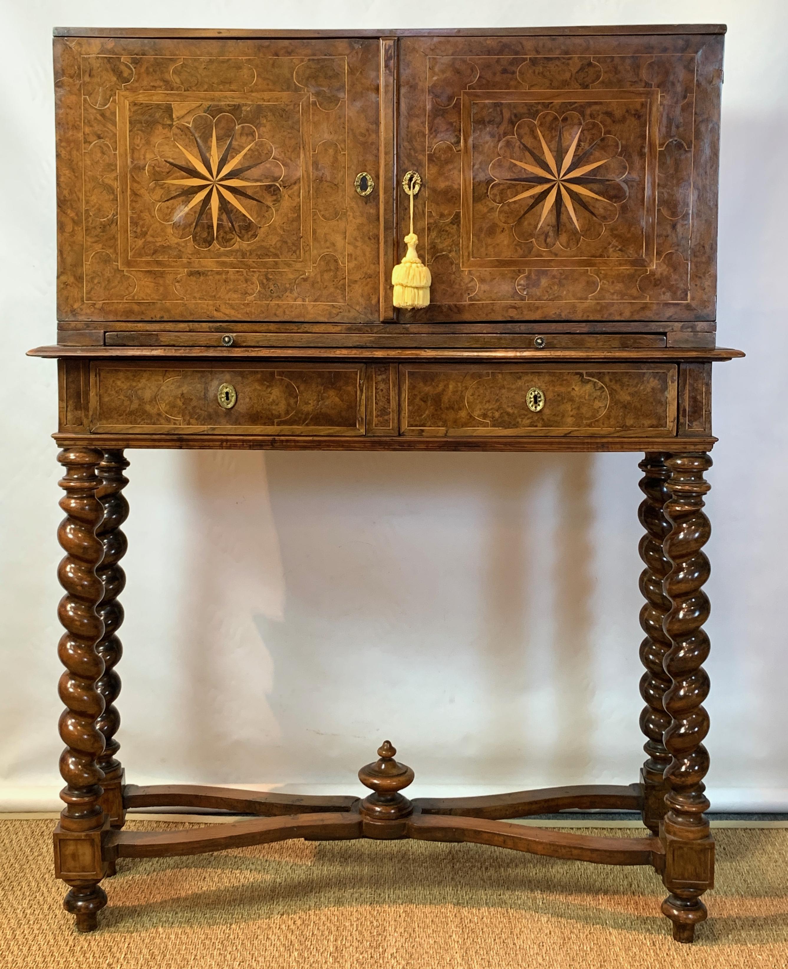 Early 18th Century Burl Walnut Cabinet on Stand 2
