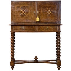 Early 18th Century Burl Walnut Cabinet on Stand