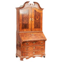 Early 18th Century Burl Walnut Veneered Bureau Cabinet