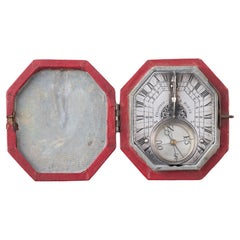 Cadran solaire de poche en argent de style Butterfield du début du 18e siècle par Chapotot