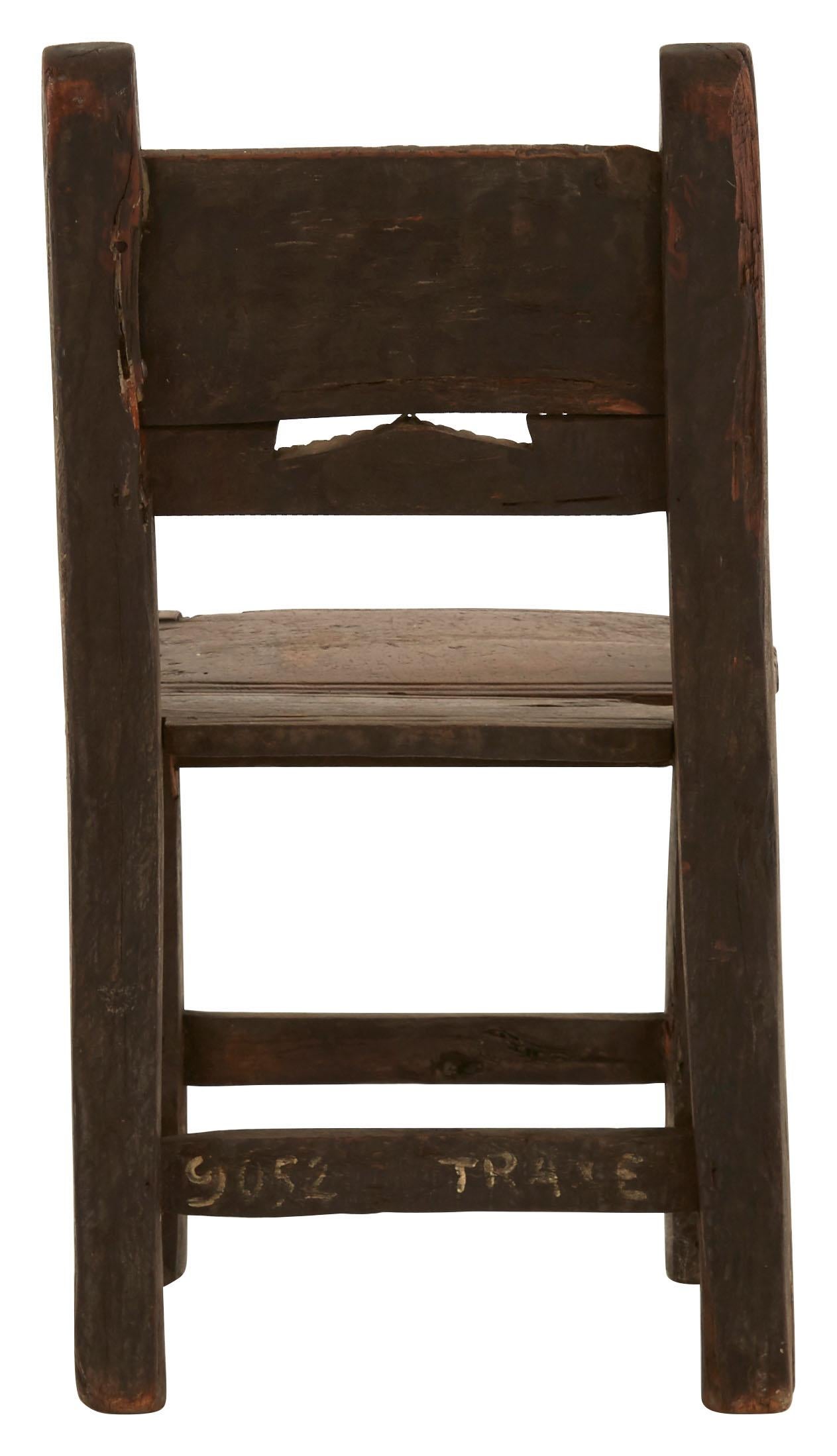 American Early 18th Century Carved Oak Children's Chair