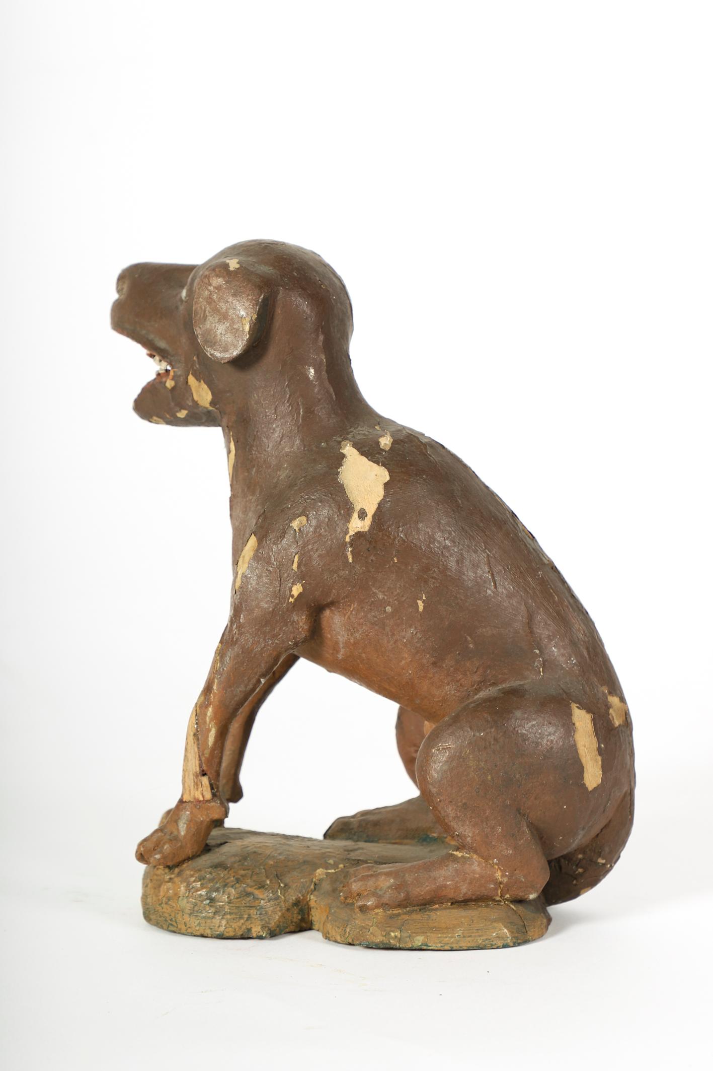 Early 18th Century Carved Wood Dog Figure of the St. Rochus of Montpellier For Sale 1