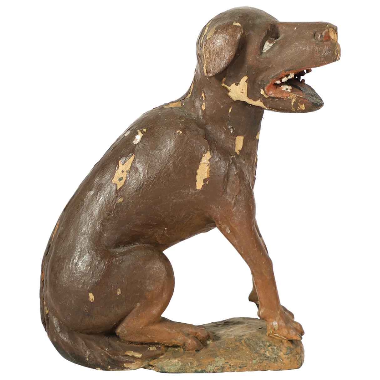 Early 18th Century Carved Wood Dog Figure of the St. Rochus of Montpellier For Sale