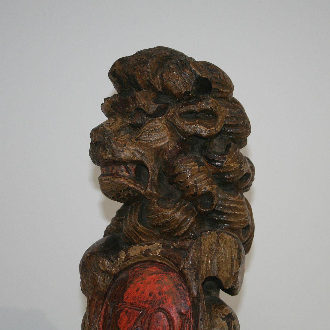 Early 18th Century Carved Wooden Lion 6