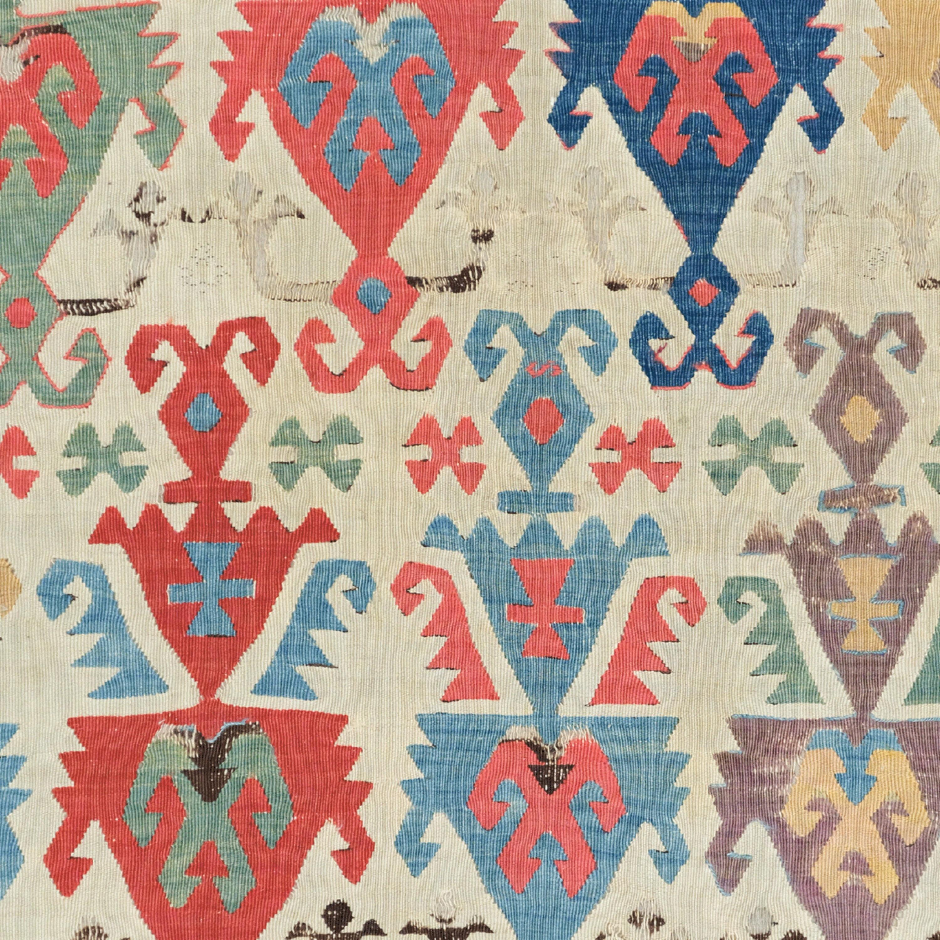 Wool Early 18th Century Central Anatolia Kilim - Antique Turkish Rug, Antique Rug